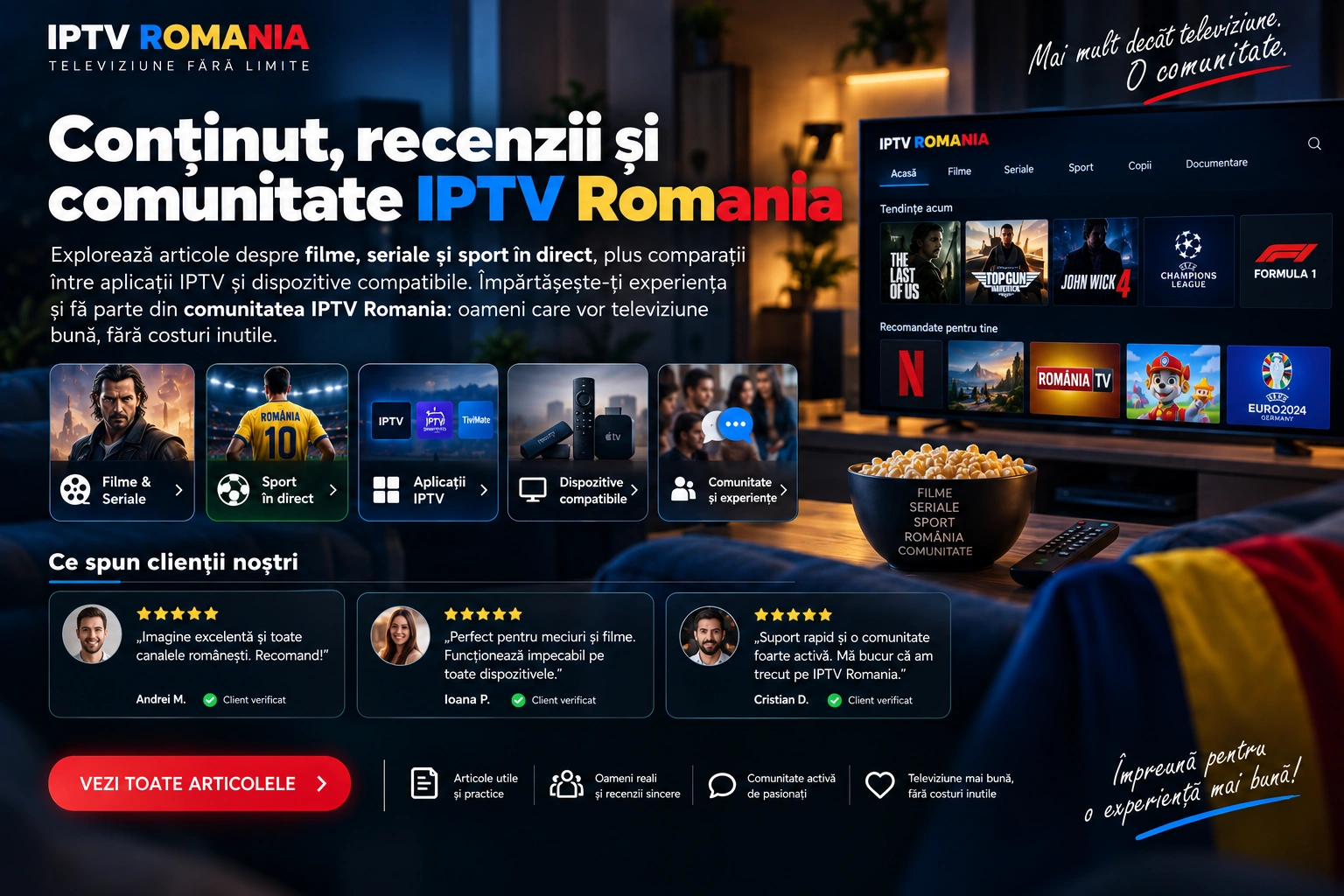 Conținut, recenzii și comunitate IPTV Romania